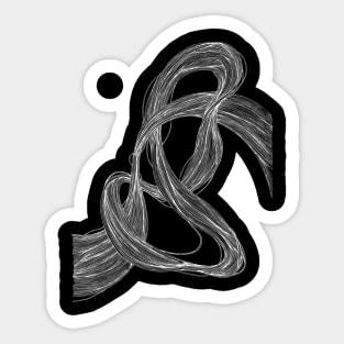 A - abstraction line art Sticker